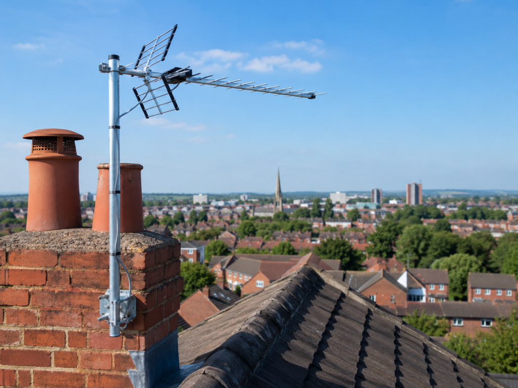 Rooftop aerial service in Nuneaton